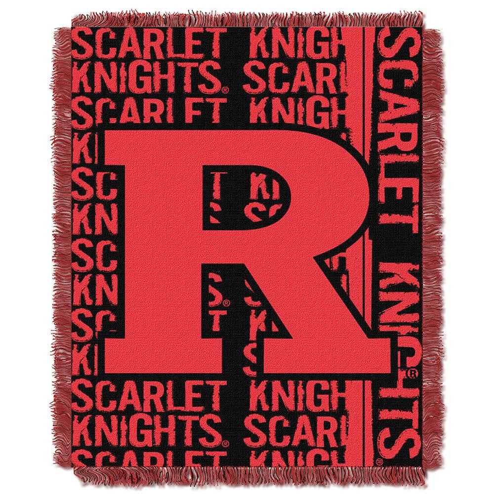 Rutgers Scarlet Knights Ncaa Triple Woven Jacquard Throw (double Play Series) (48"x60")