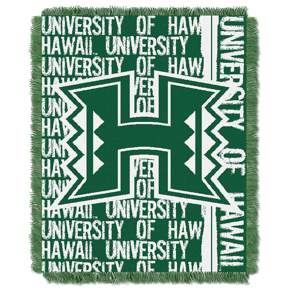 Hawaii Rainbow Warriors Ncaa Triple Woven Jacquard Throw (double Play Series) (48"x60")