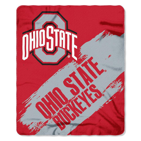 Ohio State Buckeyes Ncaa Light Weight Fleace Blanket (paint Series) (50inx60in)