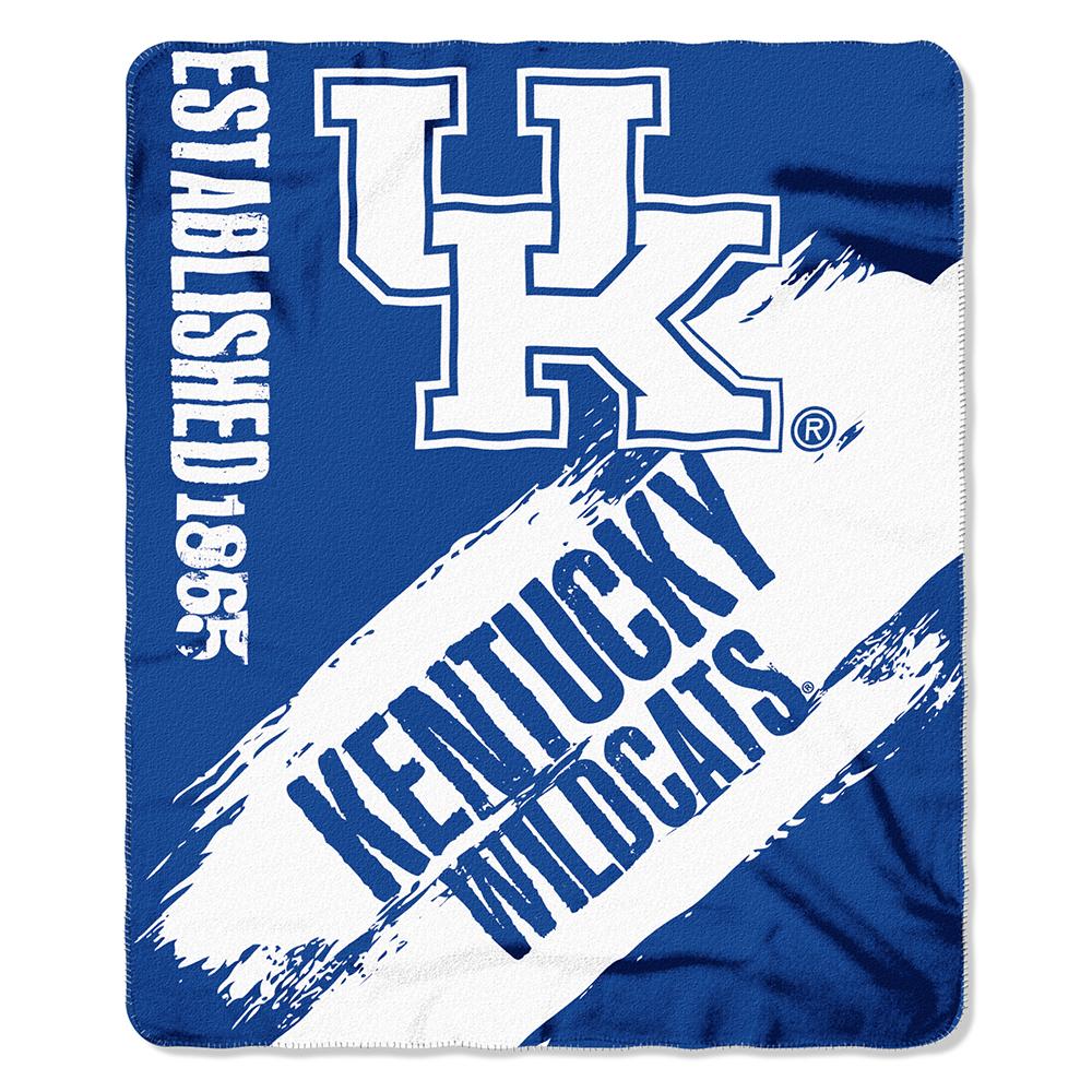 Kentucky Wildcats Ncaa Light Weight Fleace Blanket (paint Series) (50inx60in)