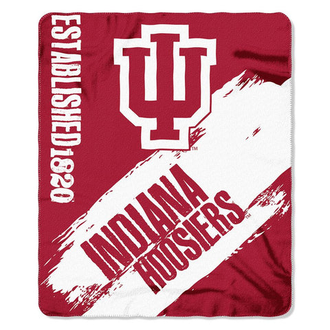 Indiana Hoosiers Ncaa Light Weight Fleece Blanket (painted Series) (50inx60in)