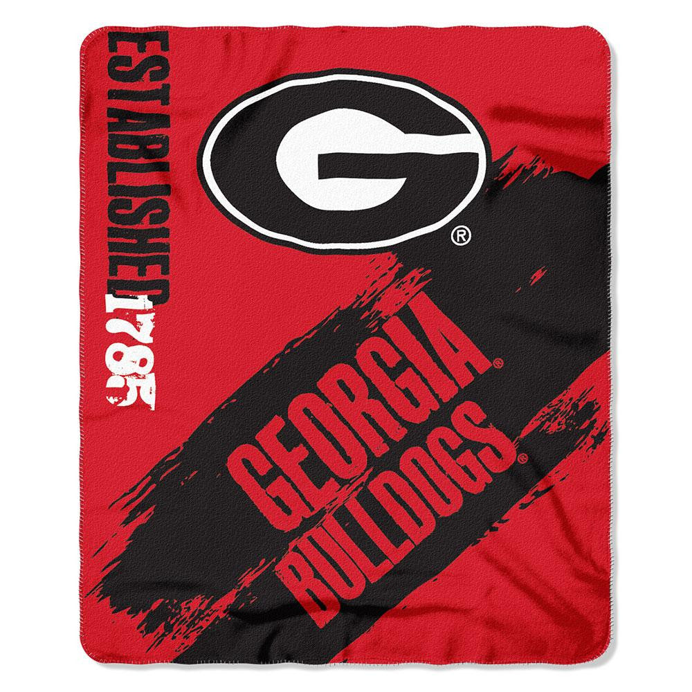 Georgia Bulldogs Ncaa Light Weight Fleece Blanket (painted Series) (50inx60in)