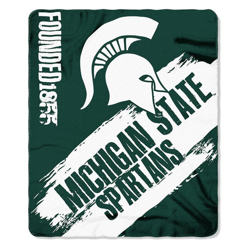 Michigan State Spartans Ncaa Light Weight Fleace Blanket (paint Series) (50inx60in)