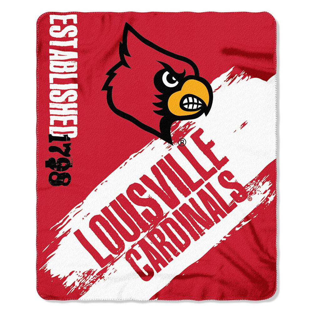 Louisville Cardinals Ncaa Light Weight Fleece Blanket (painted Series) (50inx60in)