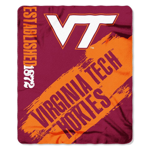 Virginia Tech Hokies Ncaa Light Weight Fleece Blanket (painted Series) (50inx60in)