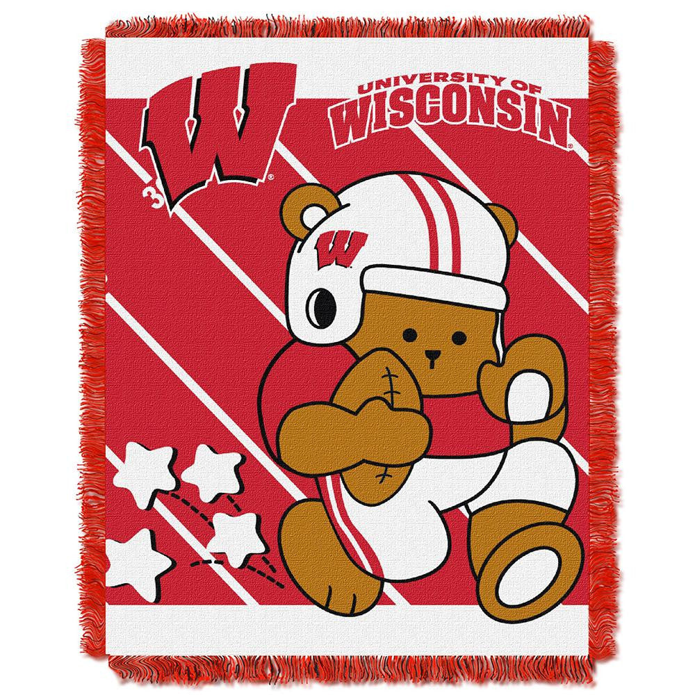 Wisconsin Badgers Ncaa Triple Woven Jacquard Throw (fullback Baby Series) (36"x48")