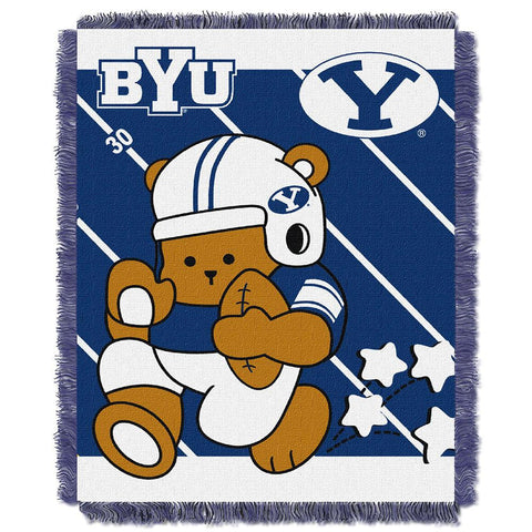 Brigham Young Cougars Ncaa Triple Woven Jacquard Throw (fullback Baby Series) (36"x48")