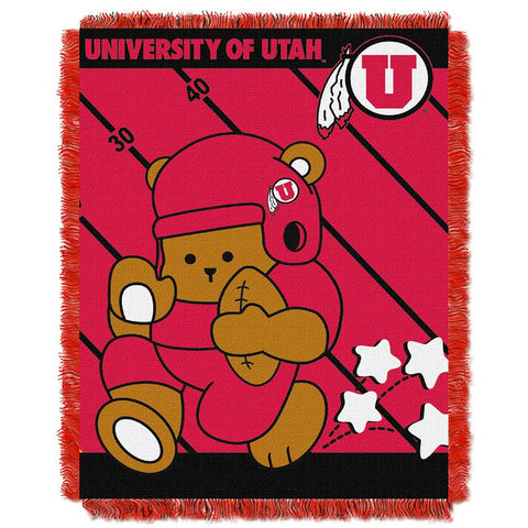 Utah Utes Ncaa Triple Woven Jacquard Throw (fullback Baby Series) (36"x48")