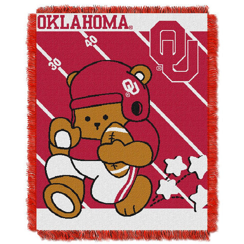 Oklahoma Sooners Ncaa Triple Woven Jacquard Throw (fullback Baby Series) (36"x48")