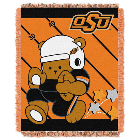 Oklahoma State Cowboys Ncaa Triple Woven Jacquard Throw (fullback Baby Series) (36"x48")