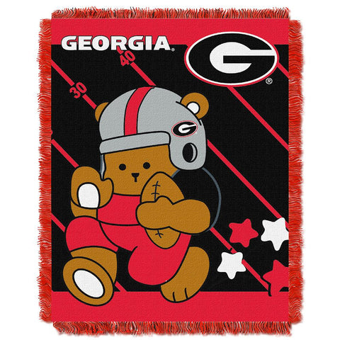 Georgia Bulldogs Ncaa Triple Woven Jacquard Throw (fullback Baby Series) (36"x48")