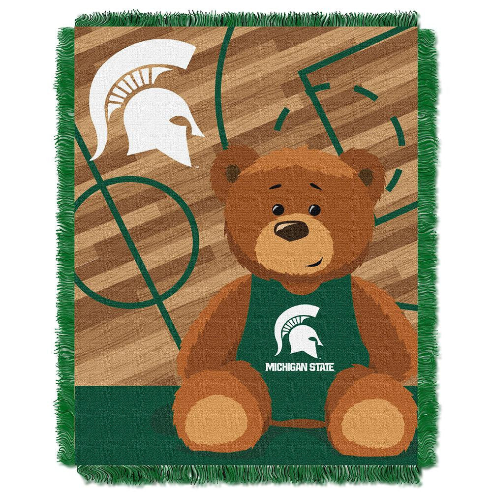 Michigan State Spartans Ncaa Triple Woven Jacquard Throw (fullback Baby Series) (36"x48")