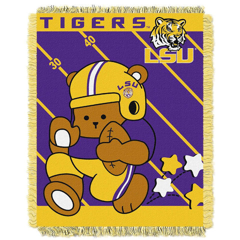 Lsu Tigers Ncaa Triple Woven Jacquard Throw (fullback Baby Series) (36"x48")