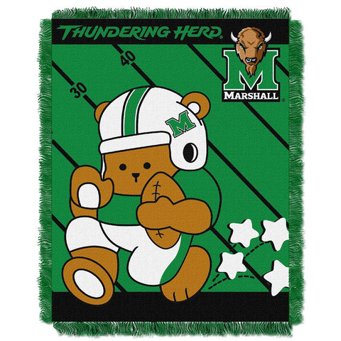 Marshall Thundering Herd Ncaa Triple Woven Jacquard Throw (fullback Baby Series) (36"x48")