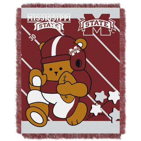 Mississippi State Bulldogs Ncaa Triple Woven Jacquard Throw (fullback Baby Series) (36"x48")