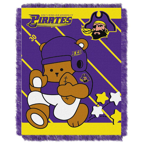 East Carolina Pirates Ncaa Triple Woven Jacquard Throw (fullback Baby Series) (36"x48")