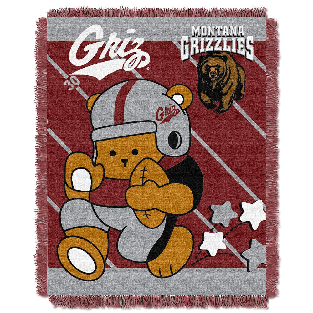 Montana Grizzlies Ncaa Triple Woven Jacquard Throw (fullback Baby Series) (36"x48")