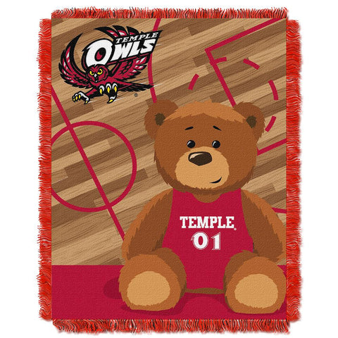 Temple Owls Ncaa Triple Woven Jacquard Throw (fullback Baby Series) (36"x48")