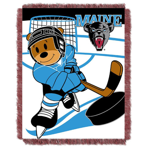 Maine Black Bears Ncaa Triple Woven Jacquard Throw (fullback Baby Series) (36"x48")