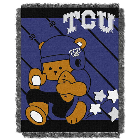 Texas Christian Horned Frogs Ncaa Triple Woven Jacquard Throw (fullback Baby Series) (36"x48")