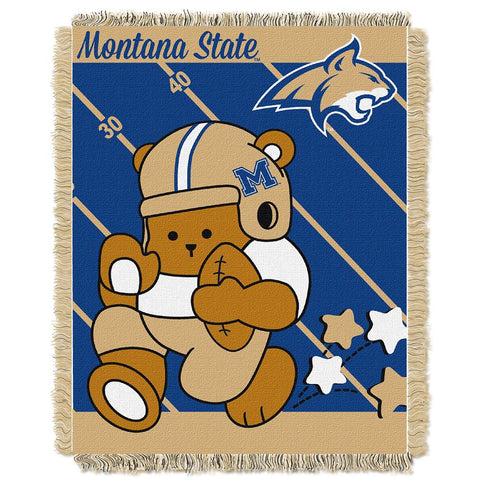 Montana State Bobcats Ncaa Triple Woven Jacquard Throw (fullback Baby Series) (36"x48")