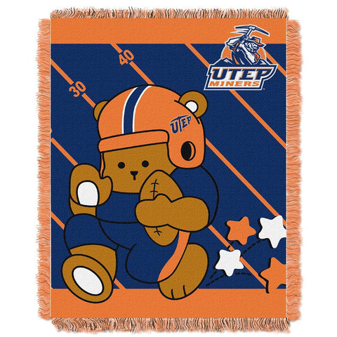 Utep Miners Ncaa Triple Woven Jacquard Throw (fullback Baby Series) (36"x48")