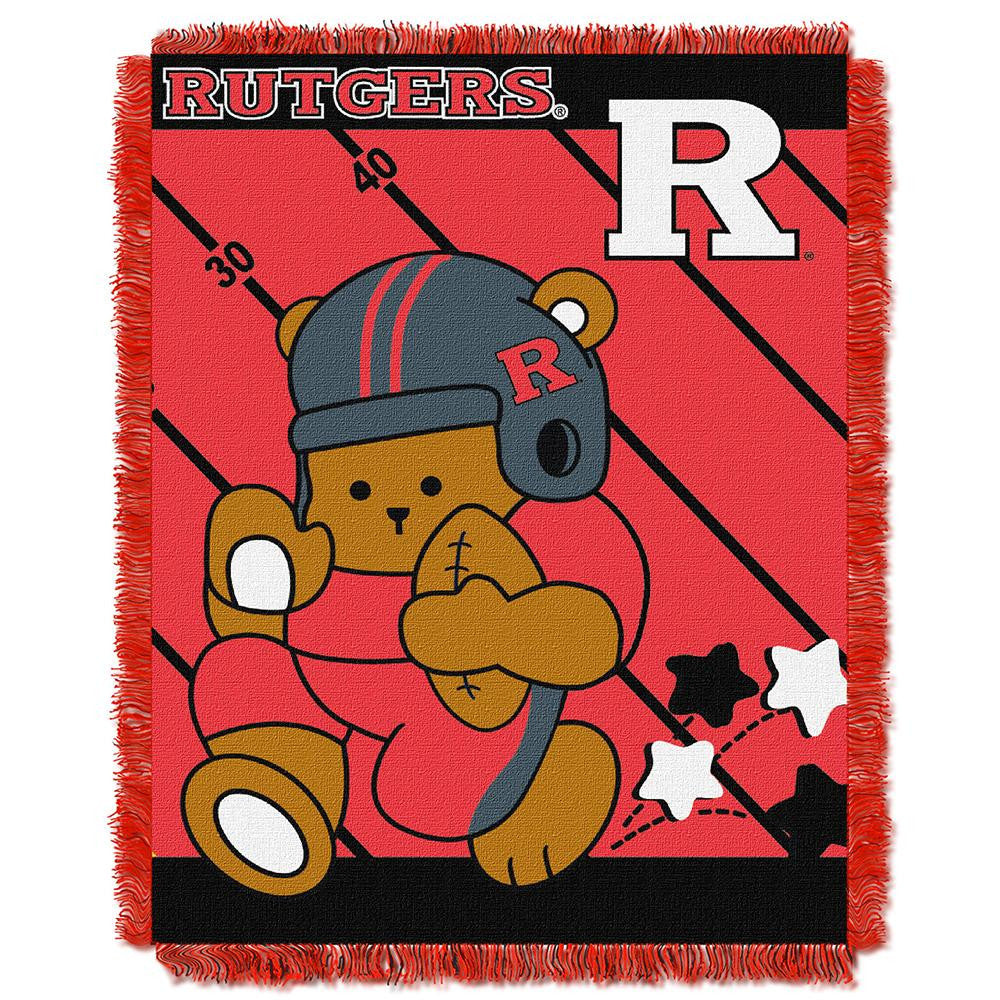 Rutgers Scarlet Knights Ncaa Triple Woven Jacquard Throw (fullback Baby Series) (36"x48")