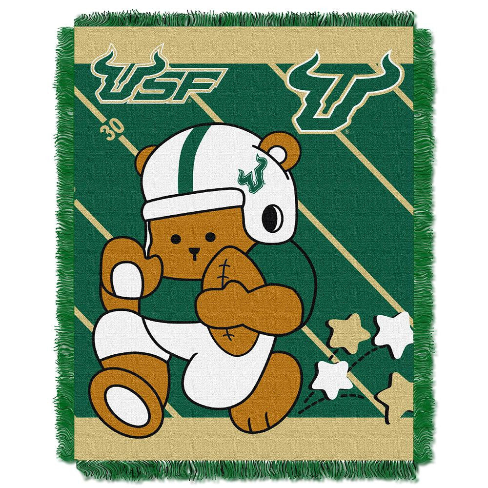 South Florida Bulls Ncaa Triple Woven Jacquard Throw (fullback Baby Series) (36"x48")