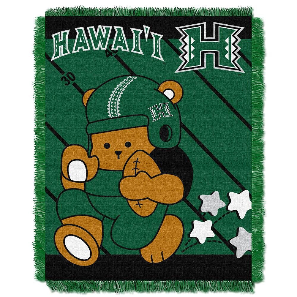 Hawaii Rainbow Warriors Ncaa Triple Woven Jacquard Throw (fullback Baby Series) (36"x48")