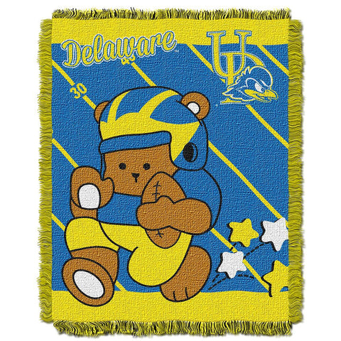 Delaware Fightin Blue Hens Ncaa Triple Woven Jacquard Throw (fullback Baby Series) (36"x48")