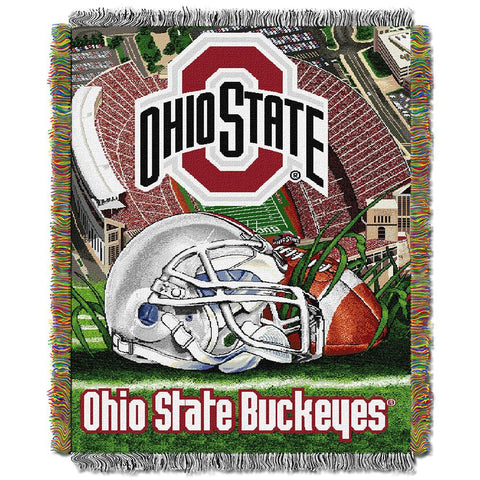 Ohio State Buckeyes Ncaa Woven Tapestry Throw (home Field Advantage) (48"x60")