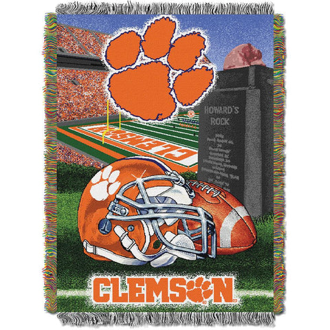 Clemson Tigers Ncaa Woven Tapestry Throw (home Field Advantage) (48"x60")