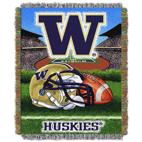 Washington Huskies Ncaa Woven Tapestry Throw (home Field Advantage) (48"x60")