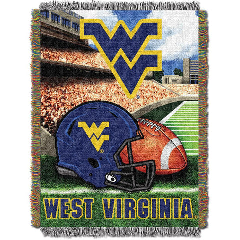 West Virginia Mountaineers Ncaa Woven Tapestry Throw (home Field Advantage) (48"x60")