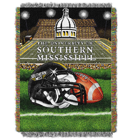 Southern Mississippi Eagles Ncaa Woven Tapestry Throw (home Field Advantage) (48"x60")