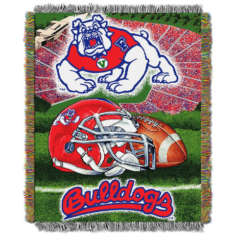 Fresno State Bulldogs Ncaa Woven Tapestry Throw (home Field Advantage) (48"x60")