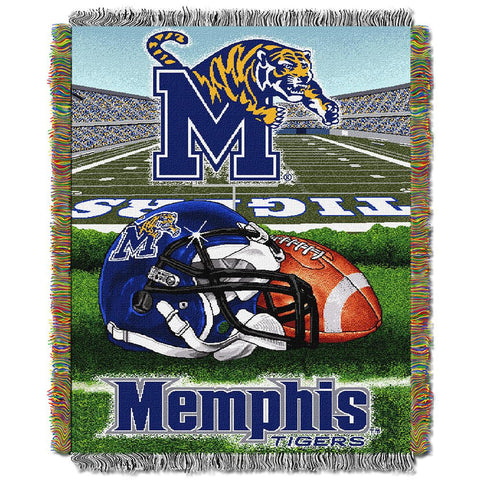 Memphis Tigers Ncaa Woven Tapestry Throw (home Field Advantage) (48"x60")