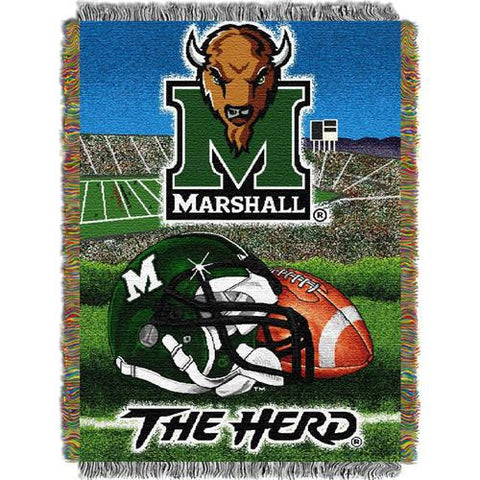 Marshall Thundering Herd Ncaa Woven Tapestry Throw (home Field Advantage) (48"x60")