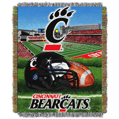 Cincinnati Bearcats Ncaa Woven Tapestry Throw (home Field Advantage) (48"x60")