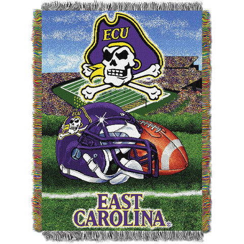 East Carolina Pirates Ncaa Woven Tapestry Throw (home Field Advantage) (48"x60")