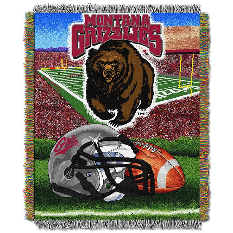 Montana Grizzlies Ncaa Woven Tapestry Throw (home Field Advantage) (48"x60")