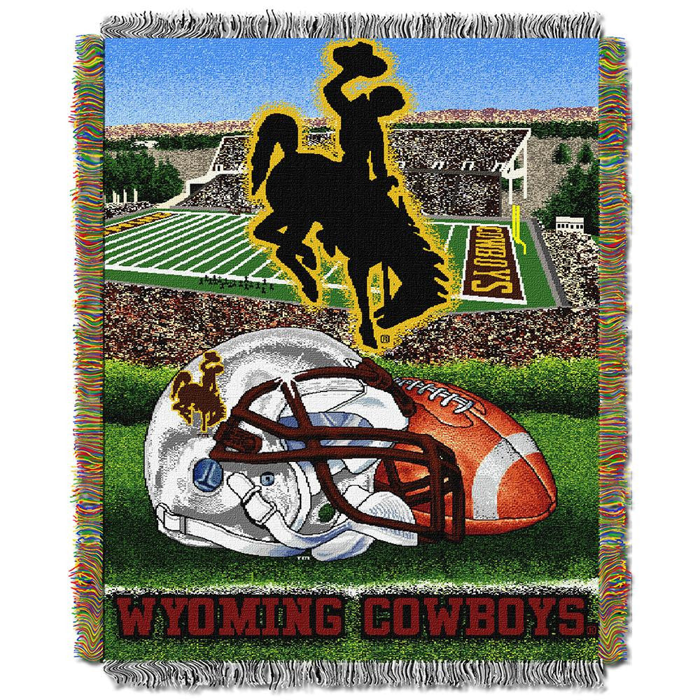 Wyoming Cowboys Ncaa Woven Tapestry Throw (home Field Advantage) (48"x60")