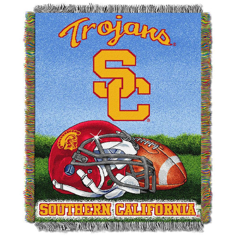 Usc Trojans Ncaa Woven Tapestry Throw (home Field Advantage) (48"x60")