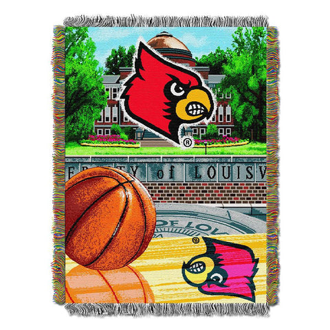 Louisville Cardinals Ncaa Woven Tapestry Throw (home Field Advantage) (48"x60")