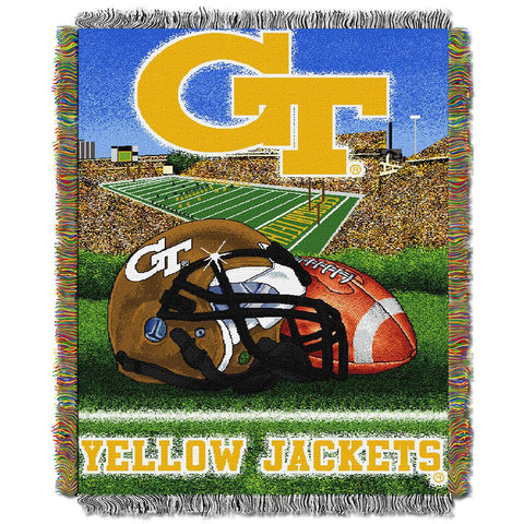 Georgia Tech Yellowjackets Ncaa Woven Tapestry Throw (home Field Advantage) (48"x60")