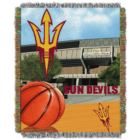 Arizona State Sun Devils Ncaa Woven Tapestry Throw (home Field Advantage) (48"x60")