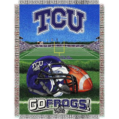 Texas Christian Horned Frogs Ncaa Woven Tapestry Throw (home Field Advantage) (48"x60")