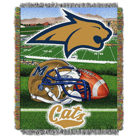 Montana State Bobcats Ncaa Woven Tapestry Throw (home Field Advantage) (48"x60")