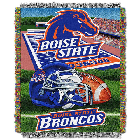 Boise State Broncos Ncaa Woven Tapestry Throw (home Field Advantage) (48"x60")