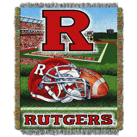 Rutgers Scarlet Knights Ncaa Woven Tapestry Throw (home Field Advantage) (48"x60")